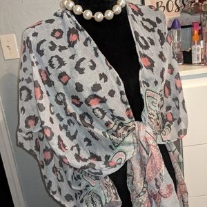 Sheer Light Grayish Blue Poncho